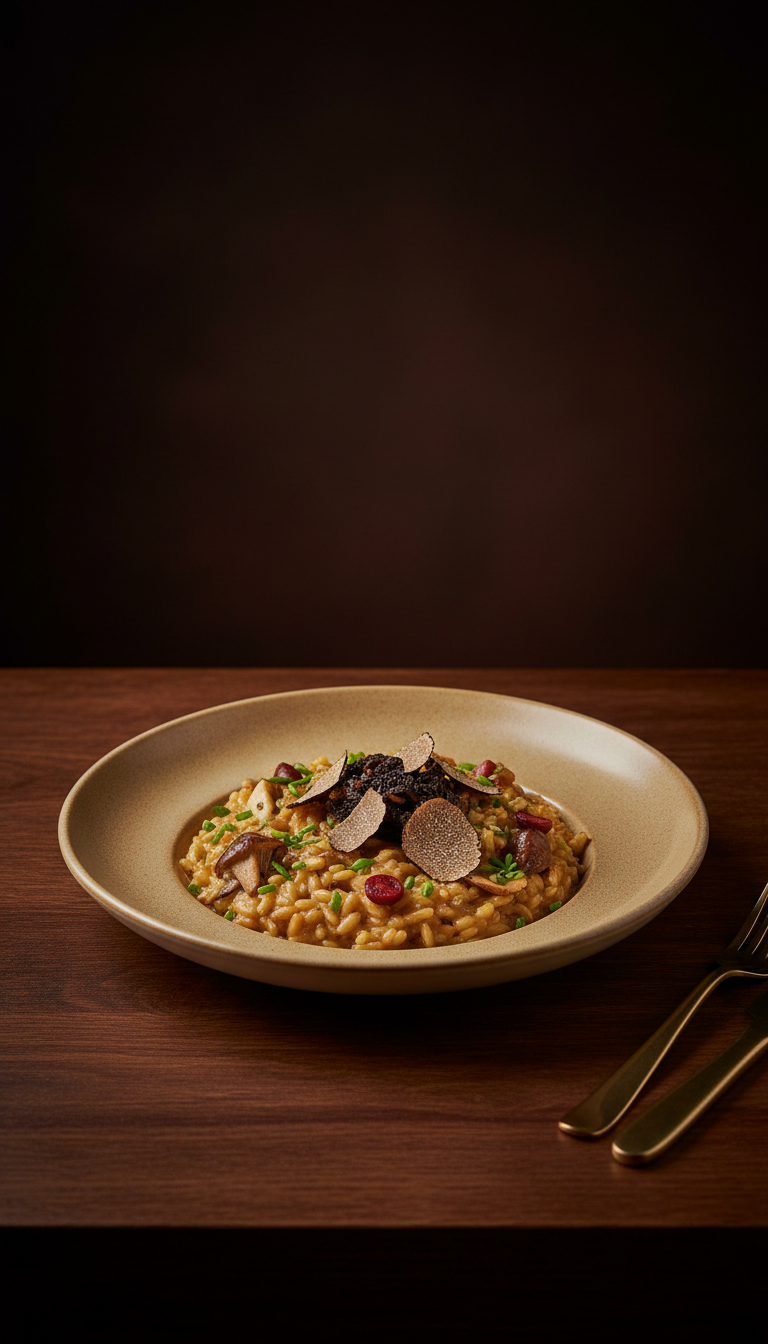 Foraged Mushroom Risotto with Black Truffle